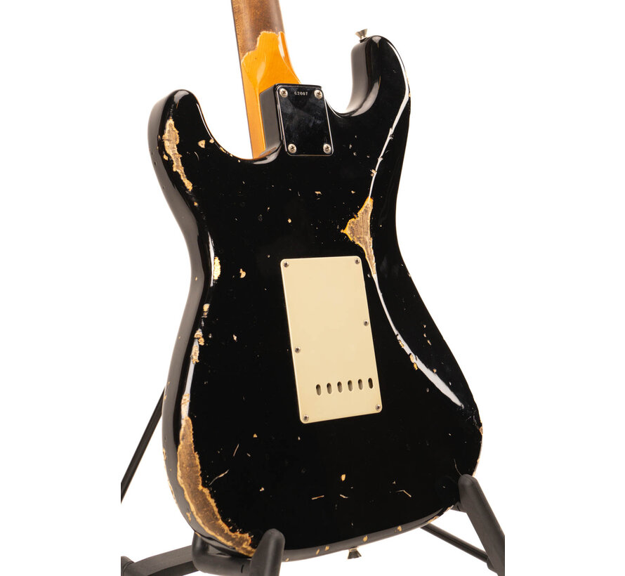 Del-Tone 60's Stratocaster | Black Over Sunburst | Heavy Aging