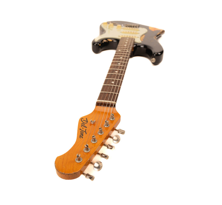 Del-Tone 60's Stratocaster | Black Over Sunburst | Heavy Aging