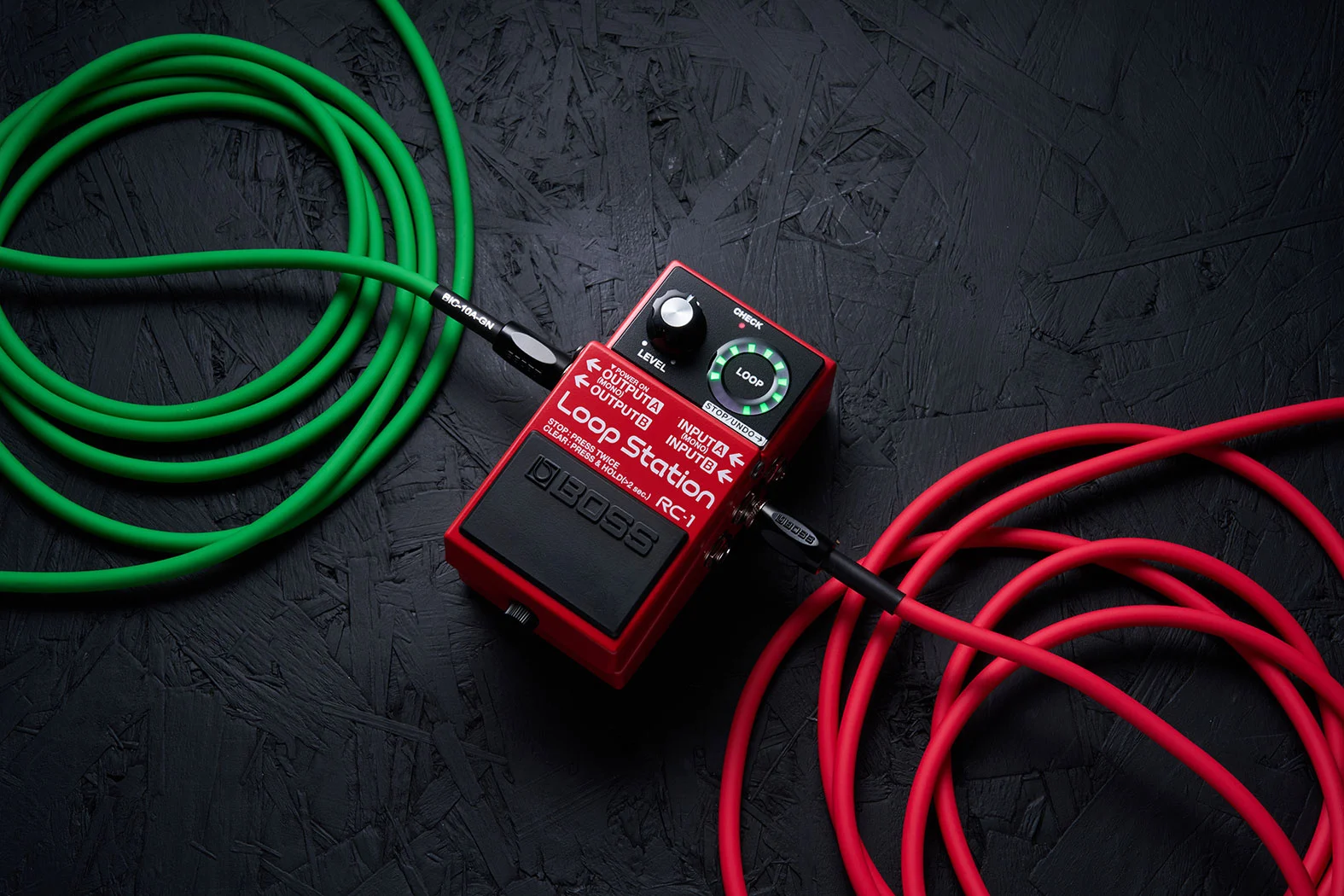 Boss RC-1 met BIC-10A-RD en BIC-10A-GN