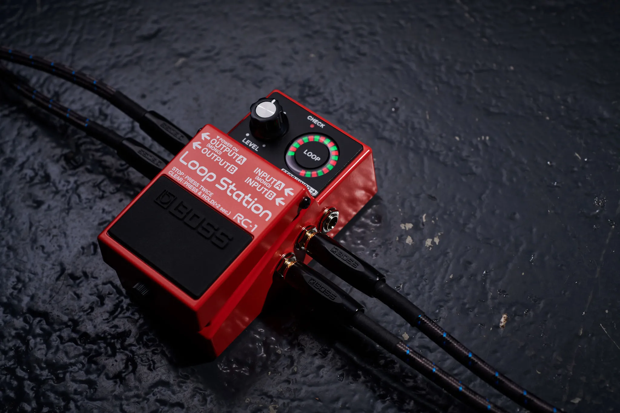 Boss RC-1 in stereo aangesloten