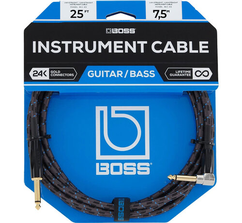 Boss Boss BIC-25A instrumentkabel 7,5m - gehoekt