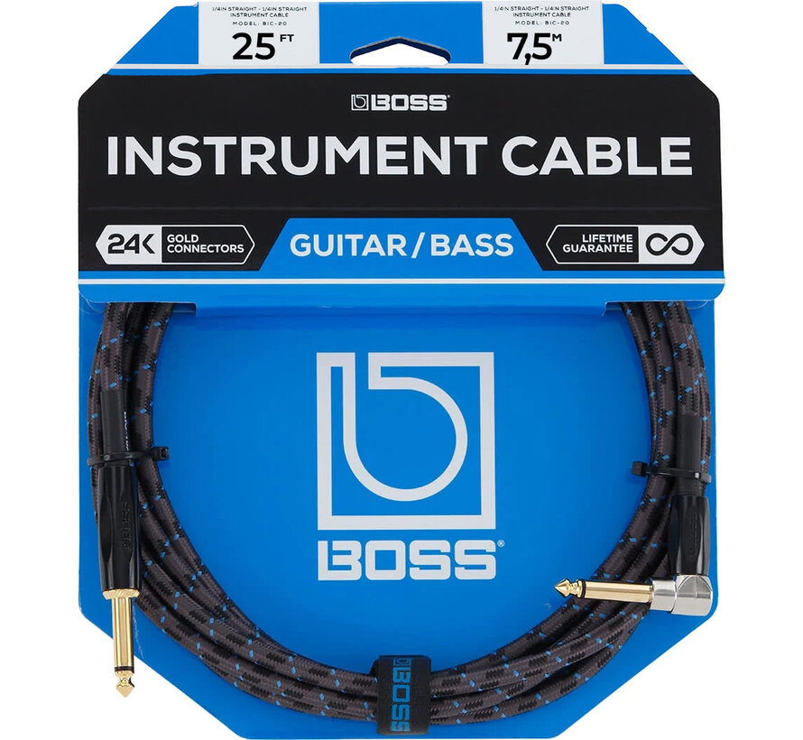 Boss BIC-25A instrumentkabel 7,5m - gehoekt