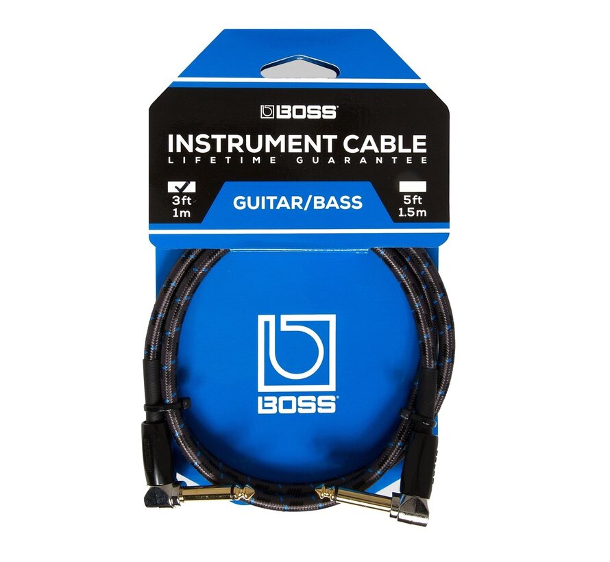 Boss BIC-3AA instrumentkabel 1m - gehoekt