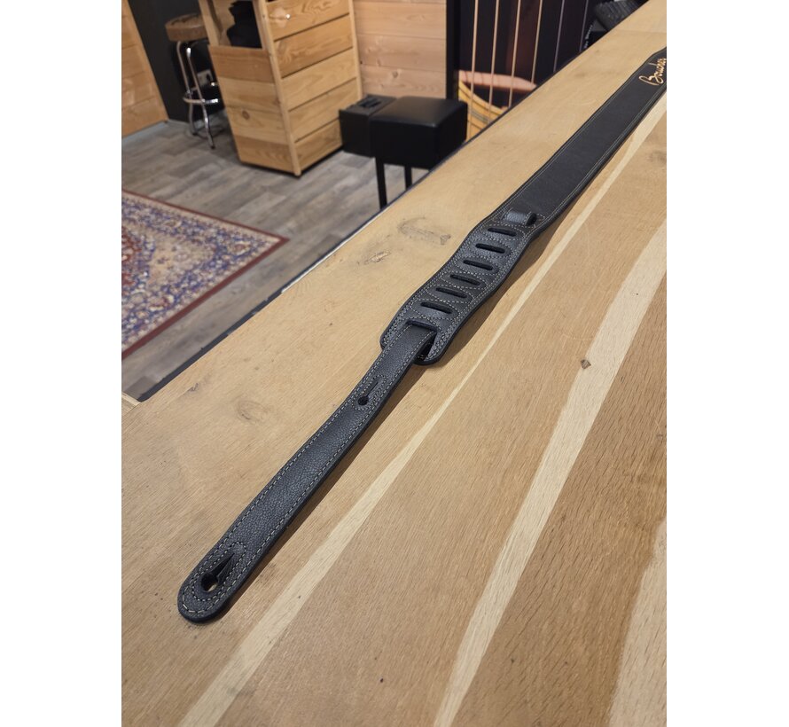 Boucher Guitar Strap Black Premium Leather | Gitaarband