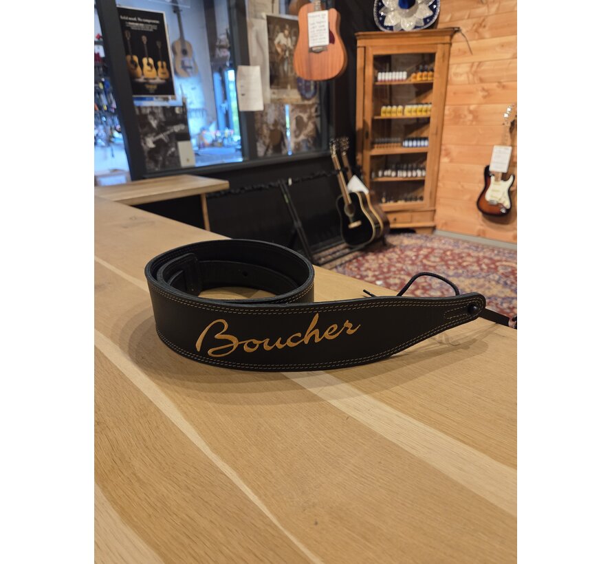 Boucher Guitar Strap Black Premium Leather | Gitaarband