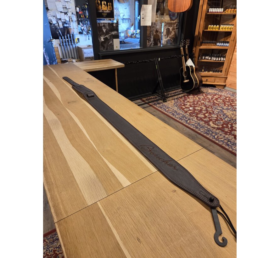 Boucher Guitar Strap Dark Brown Premium Leather | Gitaarband