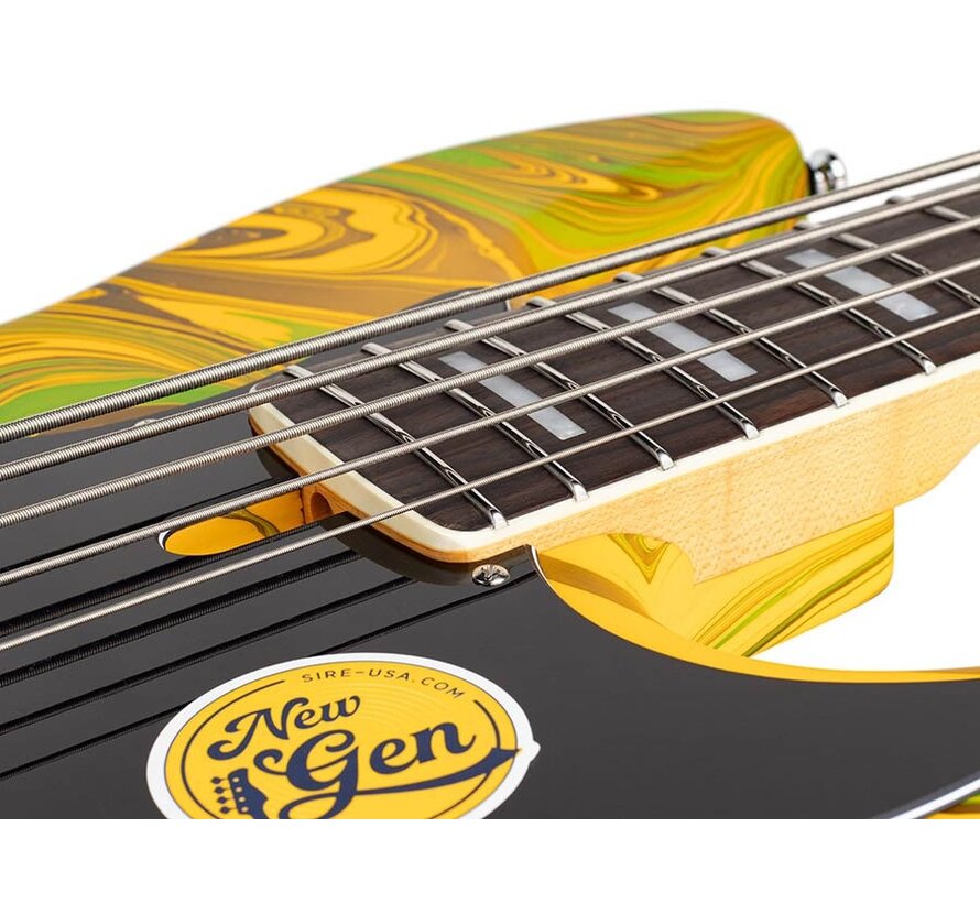 Sire V7N A5/ Yellow Swirl | Jazz Basgitaar | New Gen