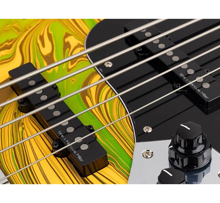 Sire V7N A5/ Yellow Swirl | Jazz Basgitaar | New Gen