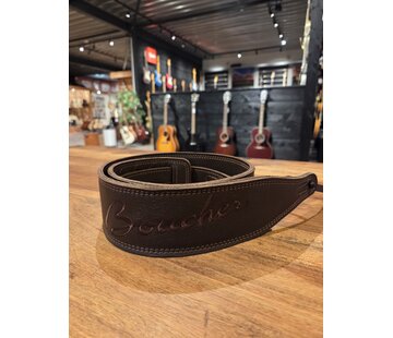 Boucher Boucher Guitar Strap Dark Brown Premium Leather | Gitaarband