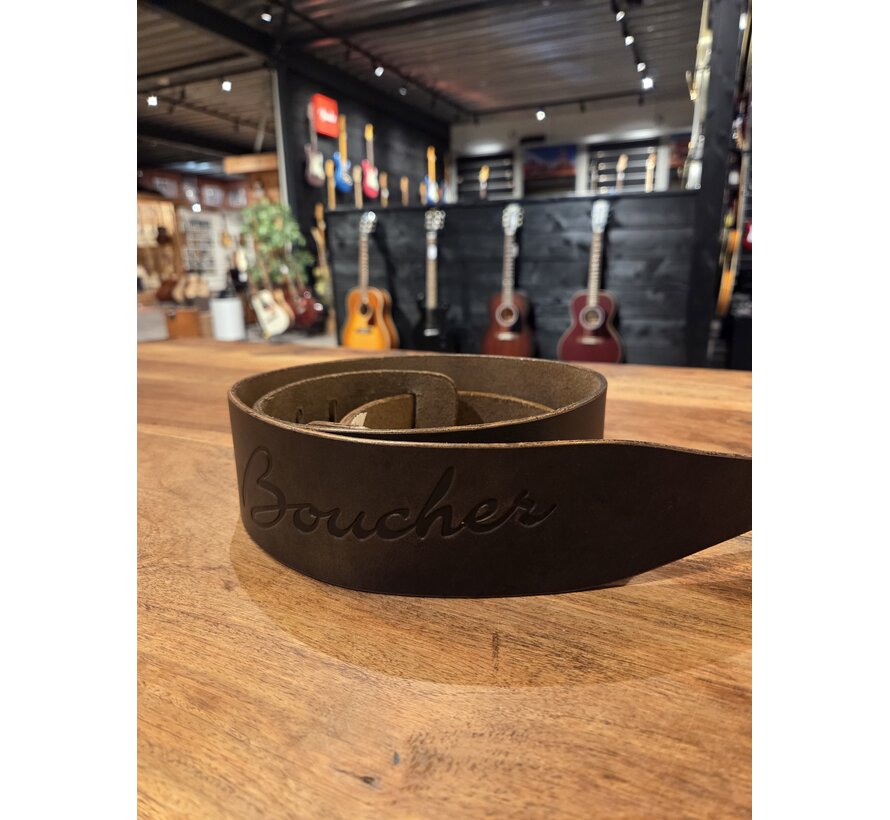 Boucher Guitar Strap Dark Brown Leather | Gitaarband