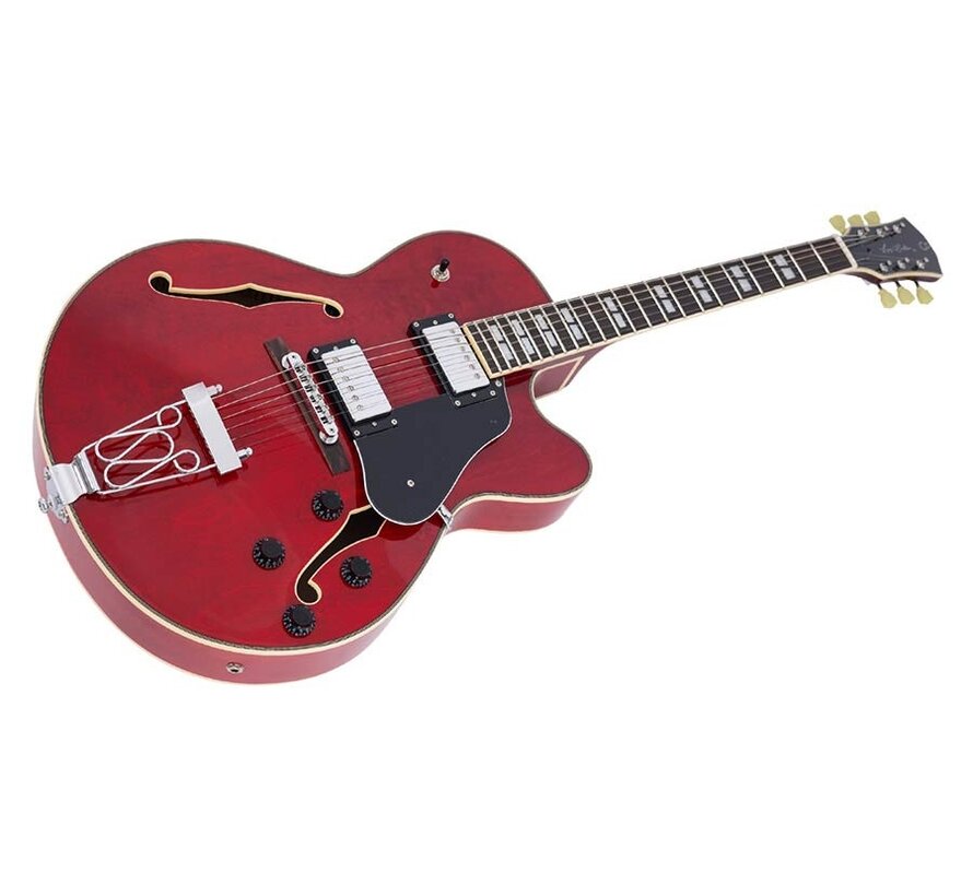 Sire H7F STR | Sire H Series | Larry Carlton electric archtop guitar | See Through Red