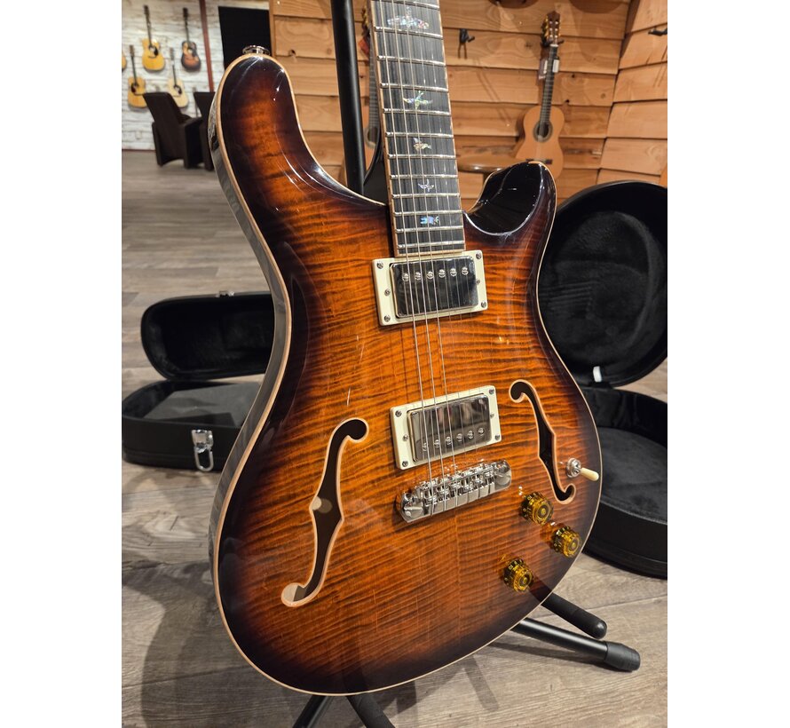 PRS SE Hollowbody II Piezo | Orange Tiger Smokeburst | Tweedehands