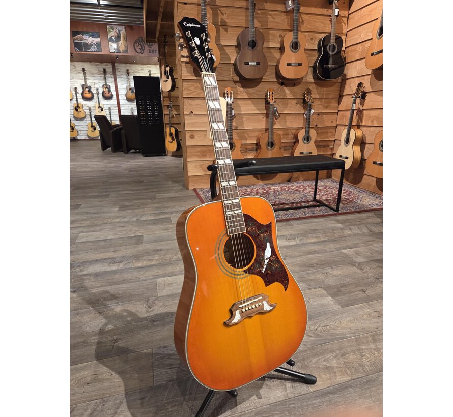 Epiphone Dove Pro/ VB | Tweedehands | Met K&K Pure Mini