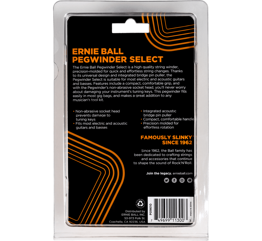 Ernie Ball 9610 Pegwinder Select snaarwinder voor gitaar