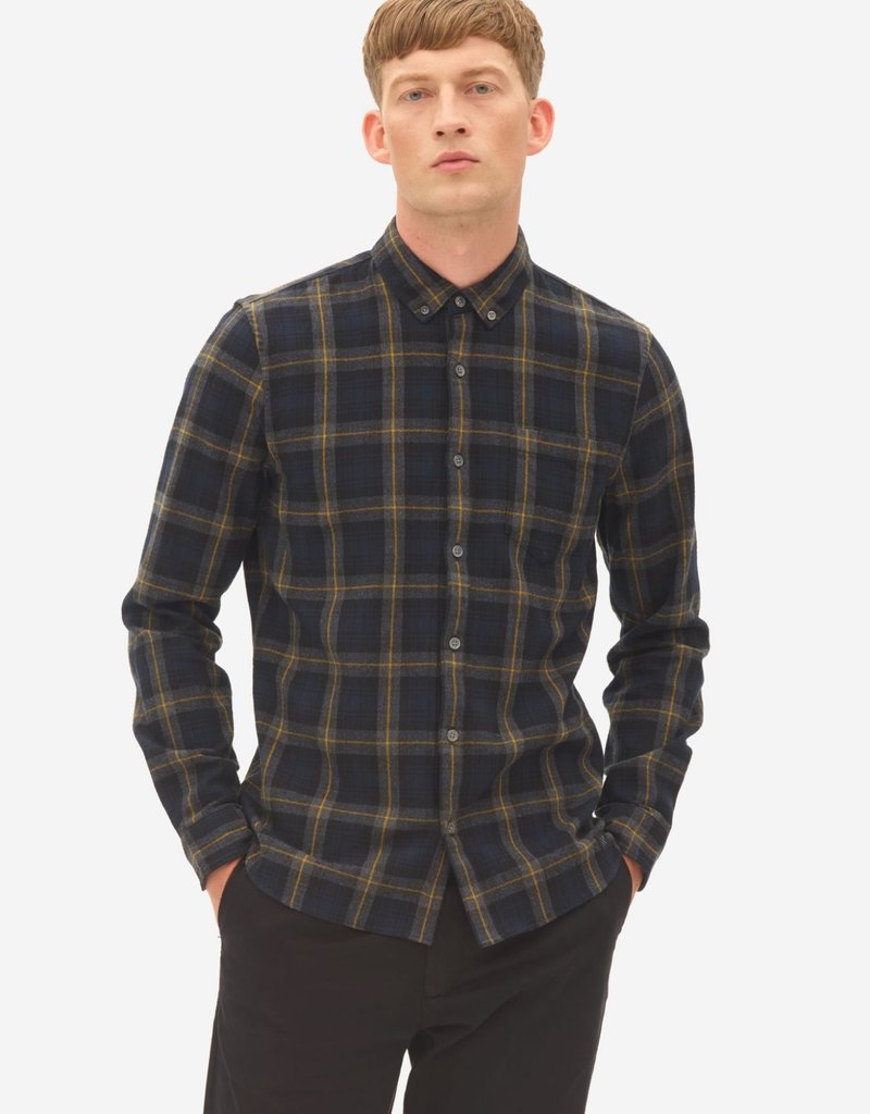 Nowadays Brushed Check Button Down Shirt