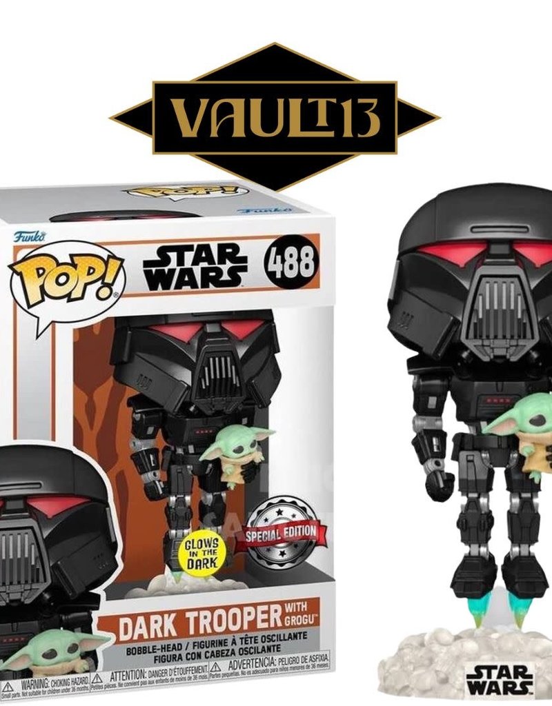 Funko Pop Funko Pop - Star Wars - Dark Trooper with Grogu - 488 - Glow in the Dark