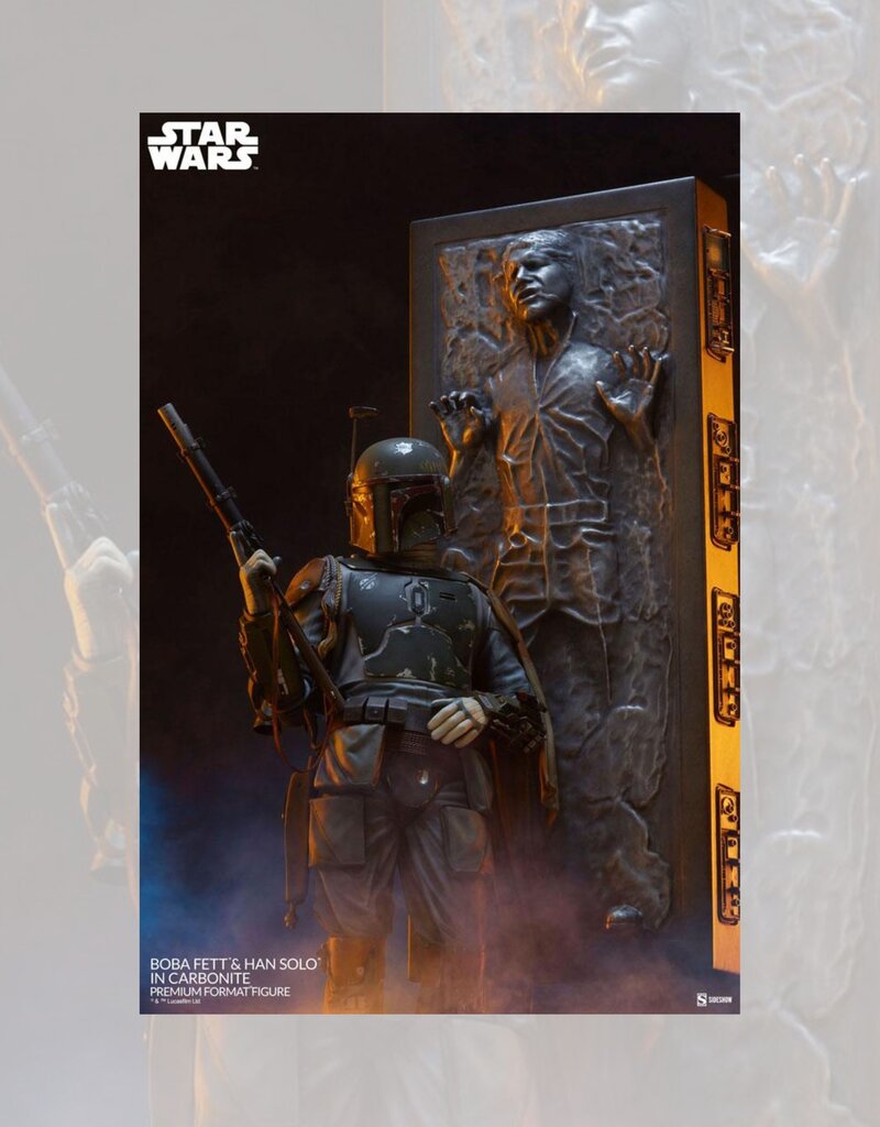 Sideshow Sideshow Collectibles Star Wars Premium Format Statue Boba Fett and Han Solo in Carbonite 70 cm