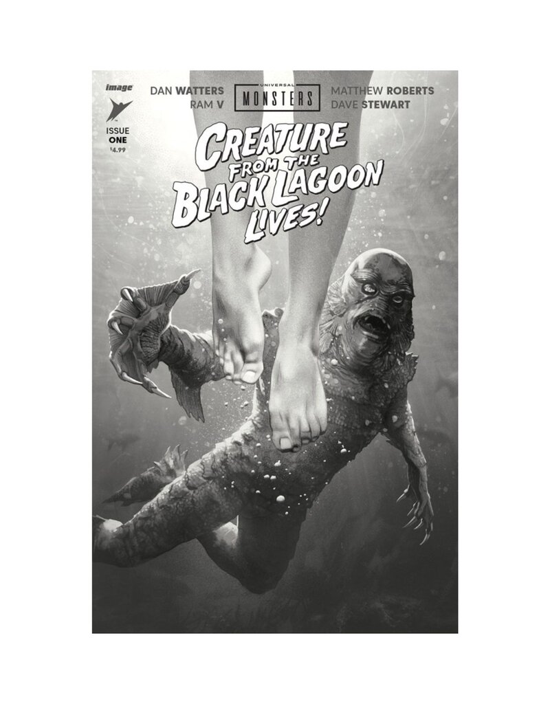 Image Universal Monsters: Creature From The Black Lagoon Lives! #1 Cover D 1:25 Joshua Middleton Classic Horror B&W Variant