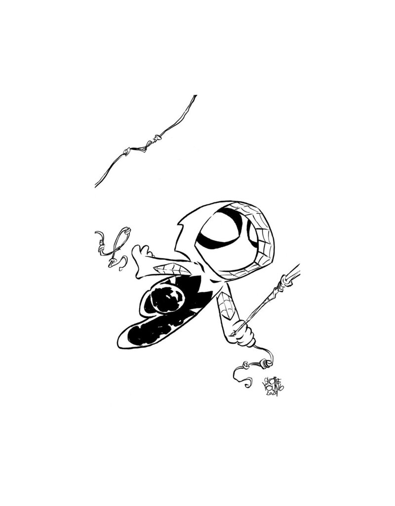 MARVEL PRH Spider-Gwen: The Ghost-Spider #3 1:50 Skottie Young Black & White Big Marvels Virgin Variant