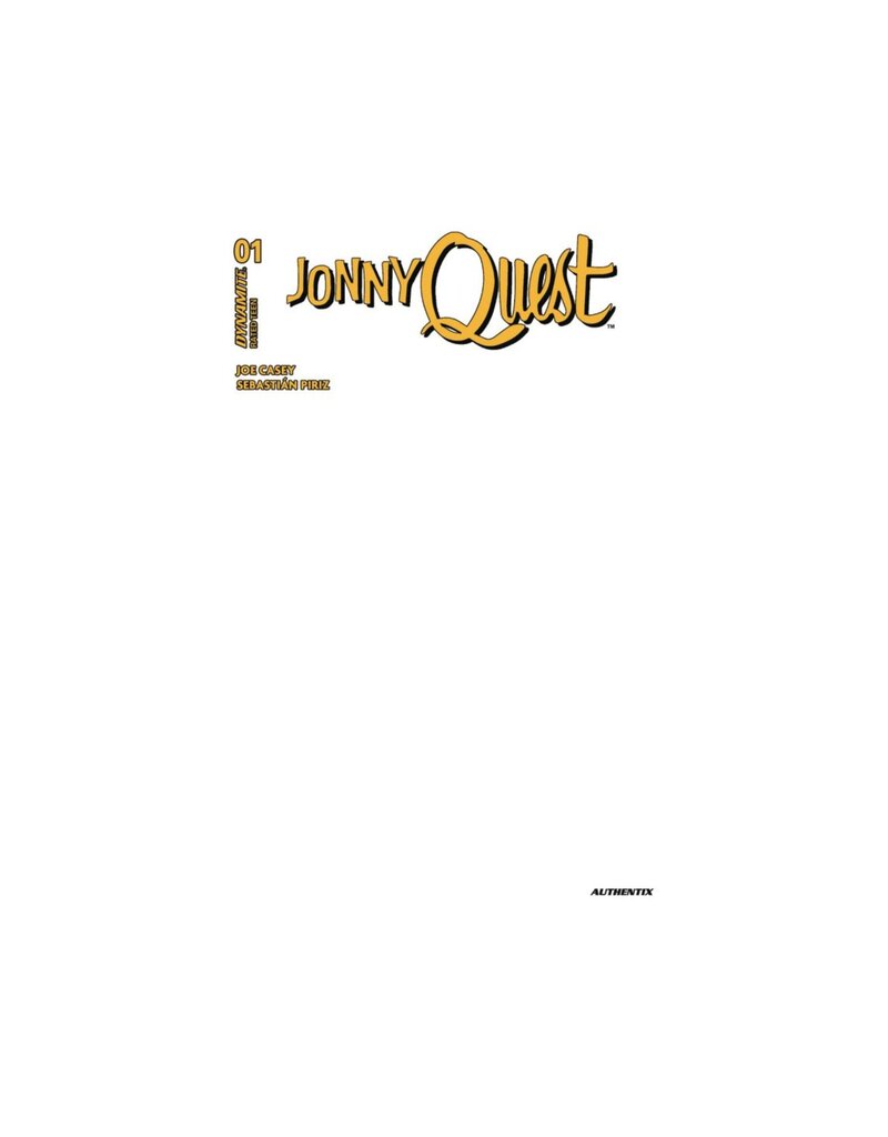 Jonny Quest #1 Cover F Blank Authentix Variant