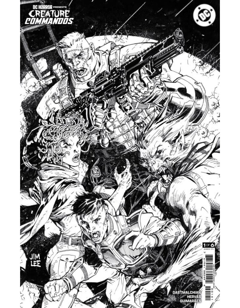 DC COMICS DC Horror Presents: Creature Commandos #1 Cover D 1:25 Jim Lee Black & White Card Stock Variant
