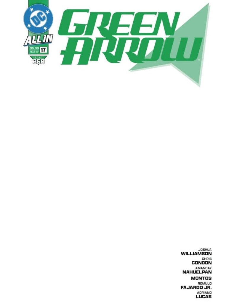 DC COMICS Green Arrow #17 Cover D Blank Card Stock Variant