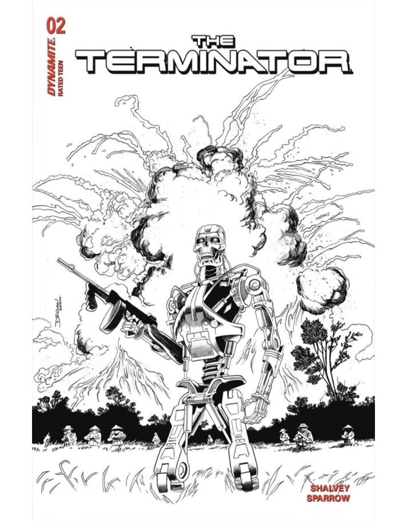 The Terminator #2 Cover K 1-20 Declan Shalvey Black & White Variant