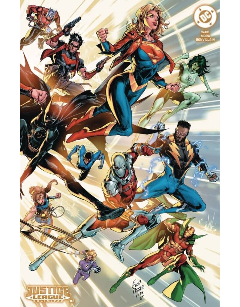 DC COMICS Justice League Unlimited #2  Cover F Fico Ossio Raised UV Wraparound Foil Card Stock Variant