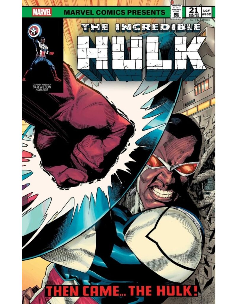 Marvel Comics The Incredible Hulk #21 Geoff Shaw Captain America Sam Wilson Homage Variant