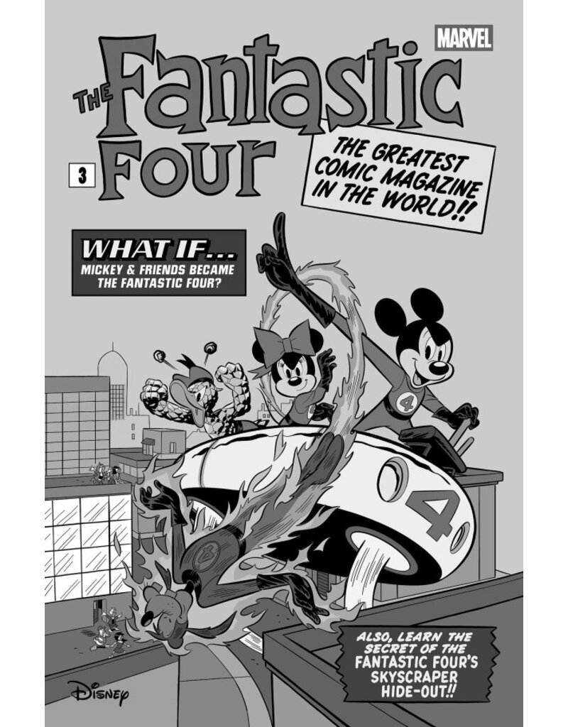 Marvel Comics Fantastic Four #28 1:100 Francesco D'Ippolito Black & White Disney What If? Variant