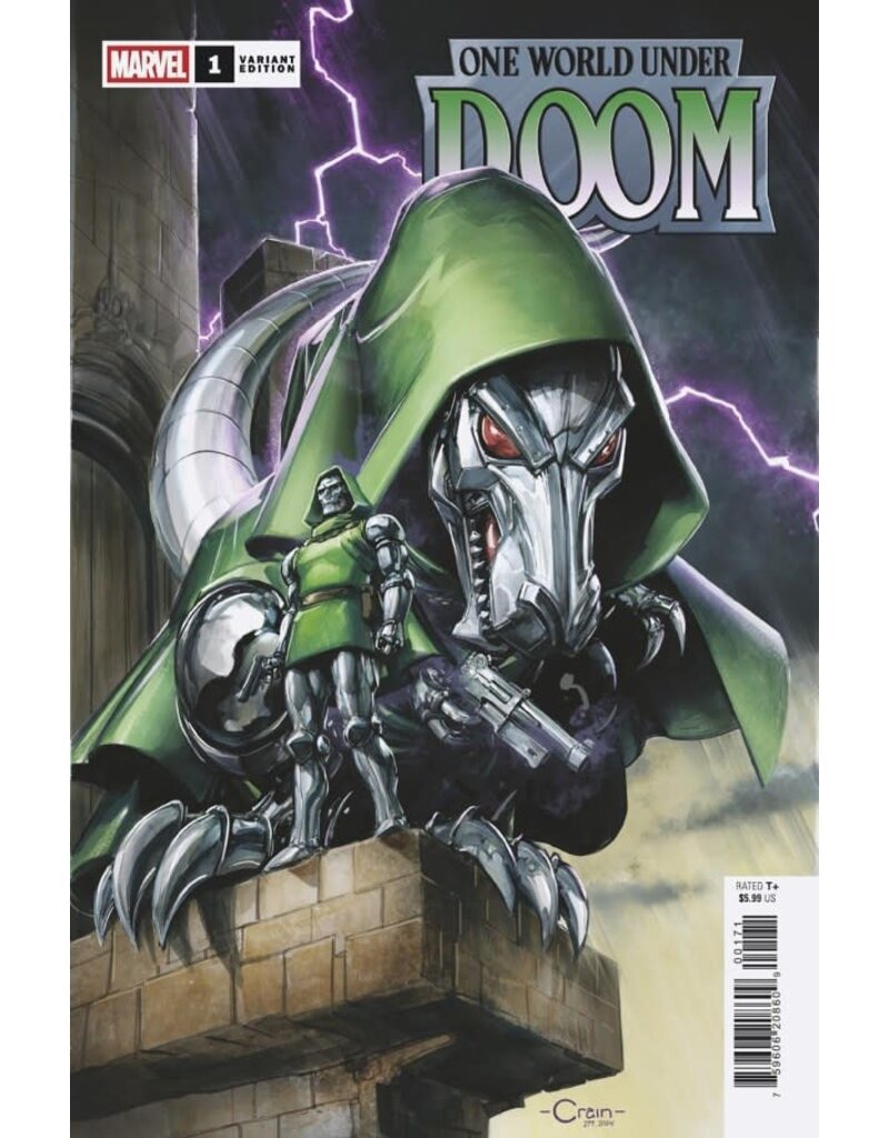 Marvel Comics One World Under Doom #1 Clayton Crain Doomasaur Variant