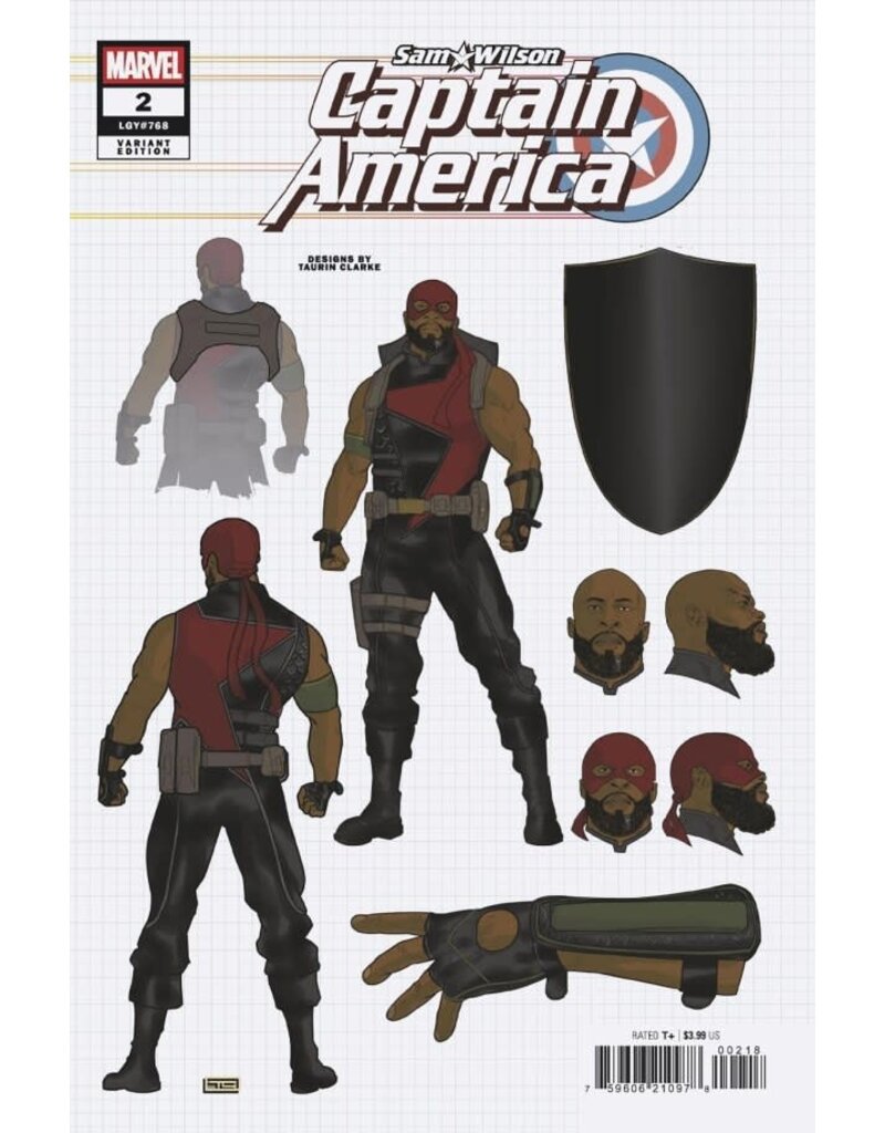Marvel Comics Sam Wilson: Captain America #2 1:10 Taurin Clarke Design Variant