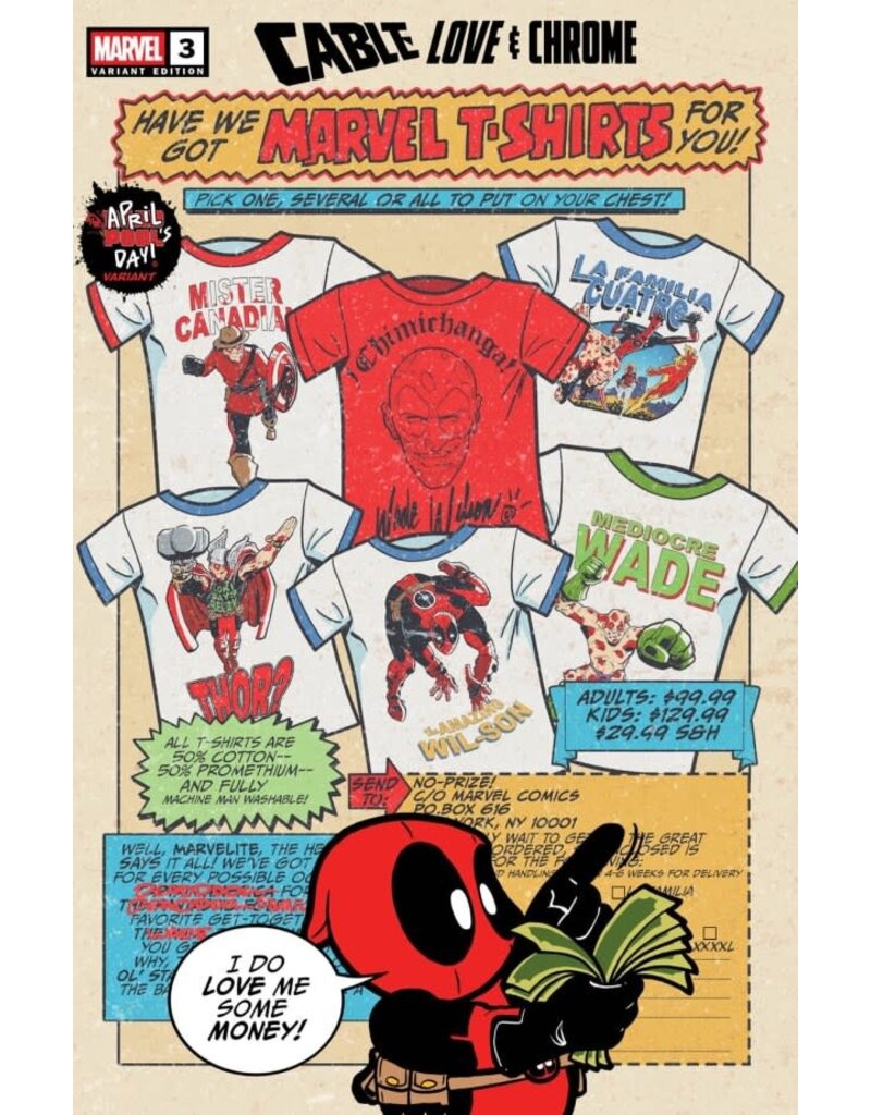 Marvel Comics Cable: Love and Chrome #3 Matthew Waite April Pool's Day Variant