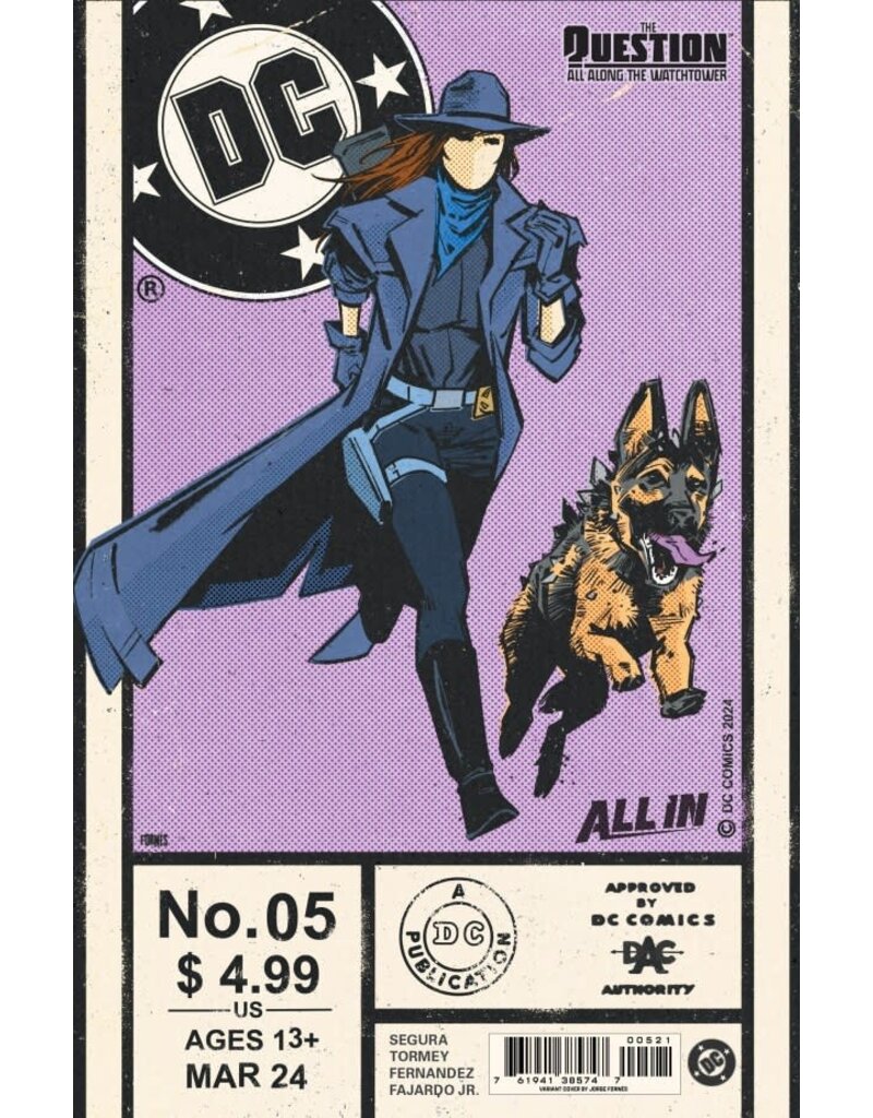 DC COMICS The Question: All Along the Watchtower #5 Cover B Jorge Fornés Variant