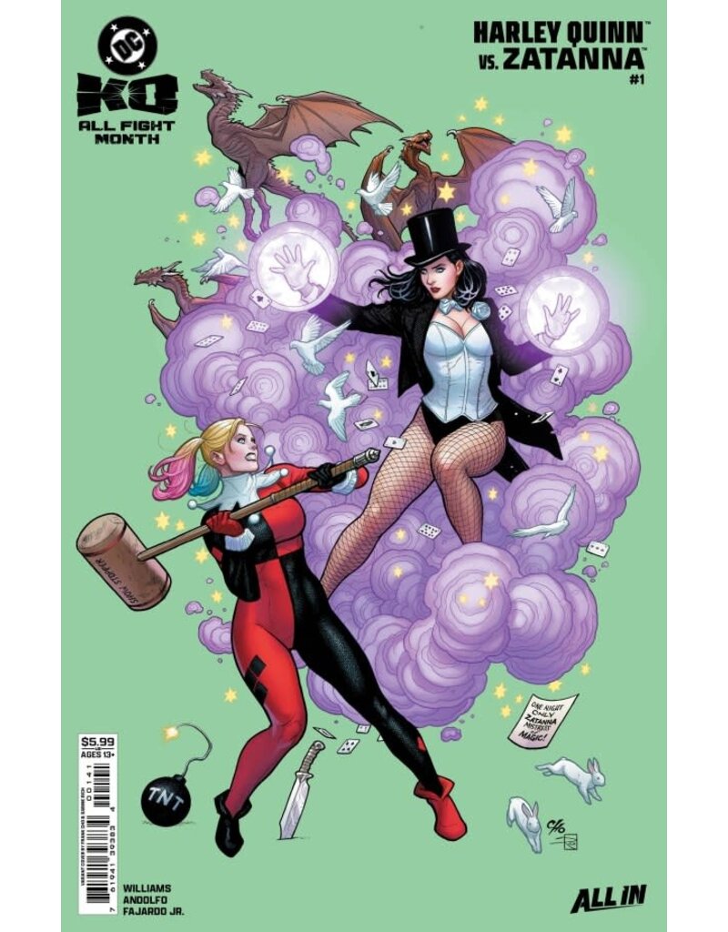 DC COMICS Dc K.O. Harley Quinn Vs. Zatanna #1 B Frank Cho Card