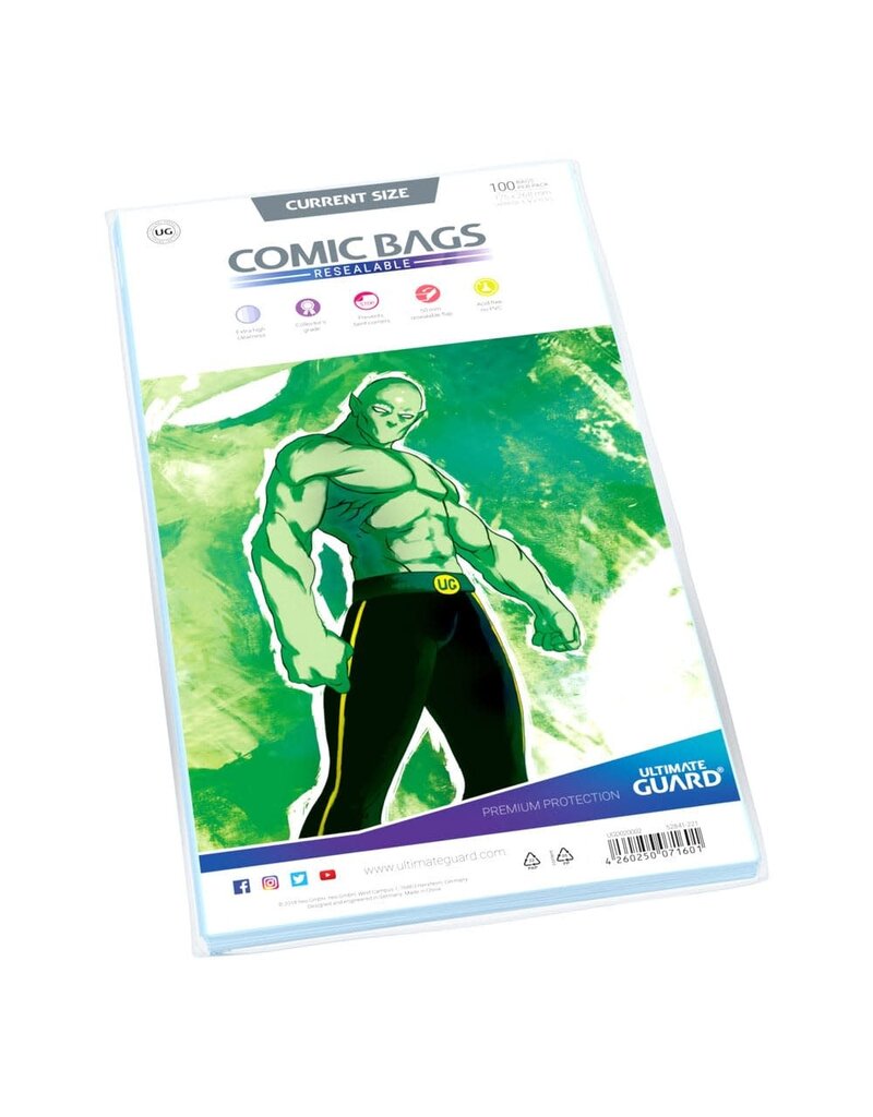 Ultimate Guard Ultimate Guard Comic Bags - Current Size - Resealable (100)