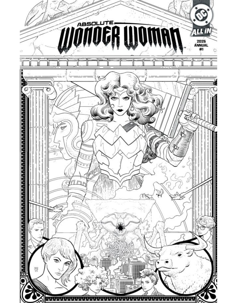 DC COMICS Absolute Wonder Woman 2026 Annual #1 2nd Printing Hayden Sherman Black & White Wraparound Variant
