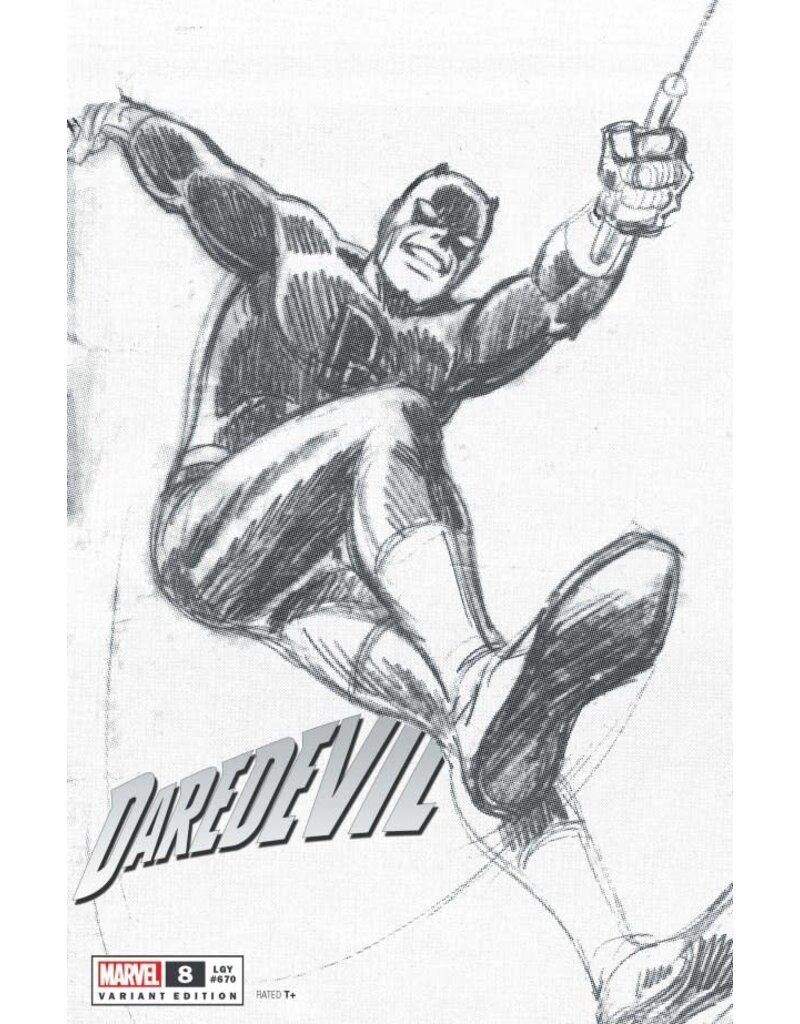 Marvel Daredevil #8 1:50 John Romita Sr. Black & White Hidden Gem Variant