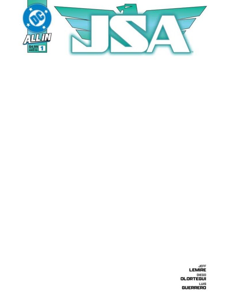 DC COMICS JSA #1 Cover E Blank Card Stock Variant
