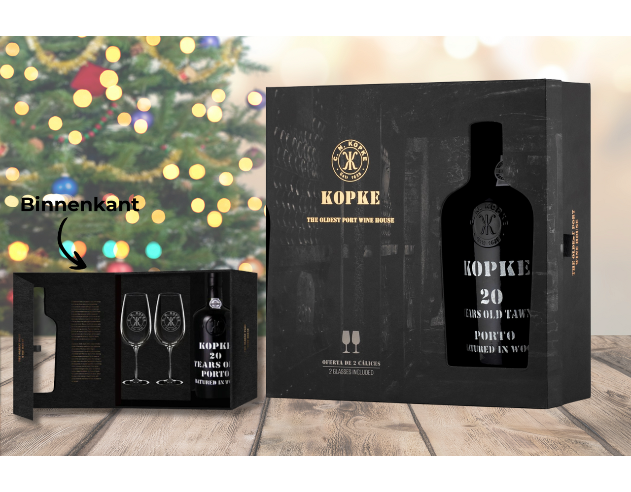 Kopke Geschenkdoos 20 Years Old Tawny met 2 glazen