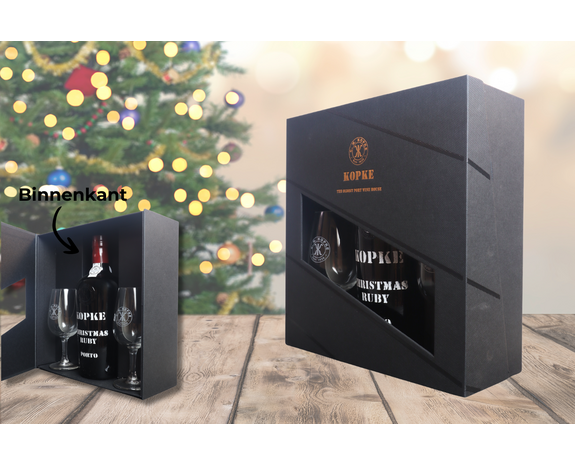 Kopke Geschenkdoos Christmas Ruby met 2 glazen Kopke Geschenkdoos Christmas Ruby met 2 glazen