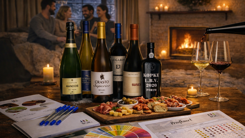 Wijnproeverij thuis in de winter (cozy & compleet) 