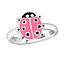 Zilveren lieveheersbeestje ring