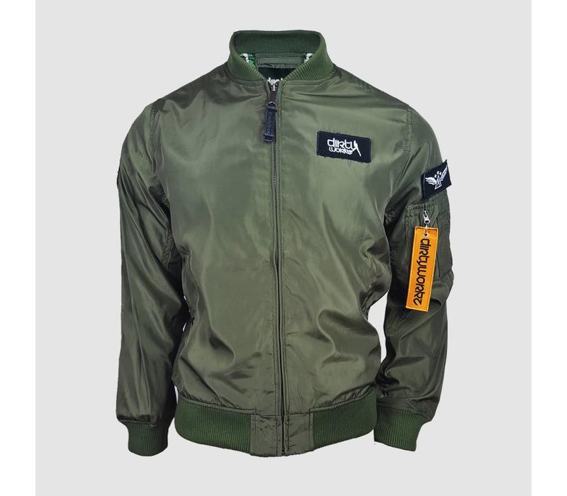 Dirty Workz - Army Green  Bomber Jacket