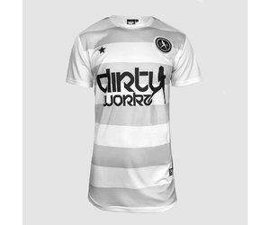 Dirty Workz - White / Grey Soccer Shirt 