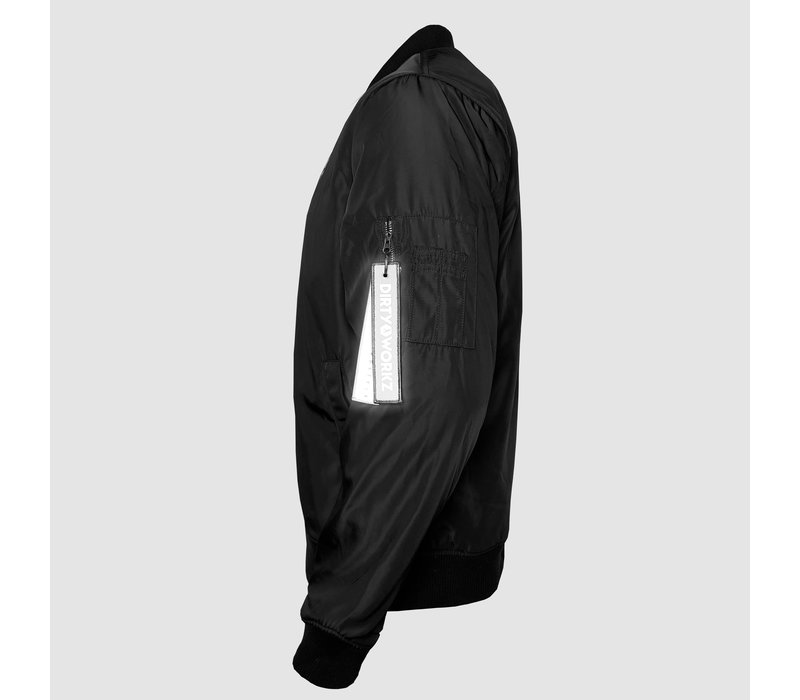 Men Dirty Laundry Bomber Jacket - Black