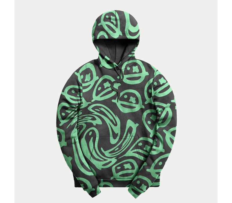 Sub Zero Project - Distorted Green Smileys Hoodie