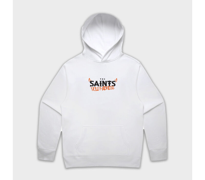 Holy Madness 2026  White Hooded Sweater