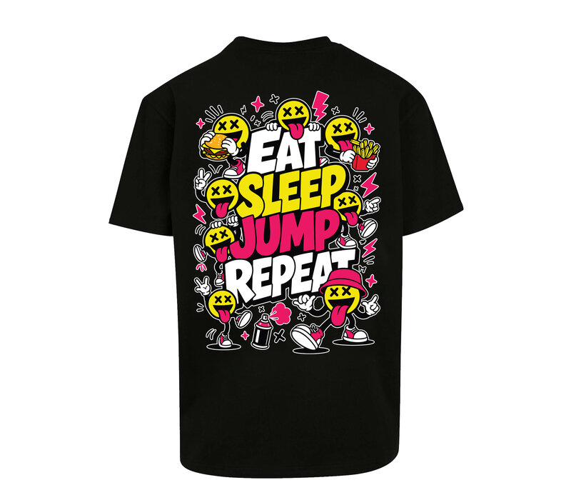 Pat B - Eat Sleep Jump Repeat T-Shirt Black
