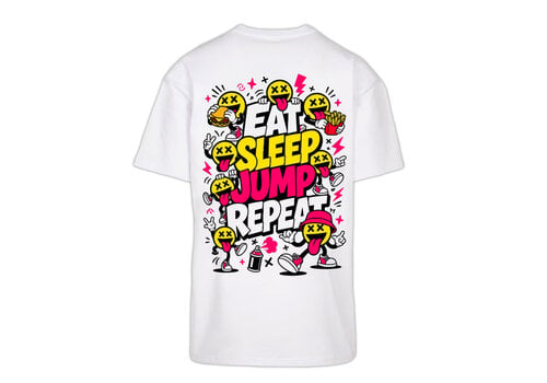 Pat B - Eat Sleep Jump Repeat T-Shirt White